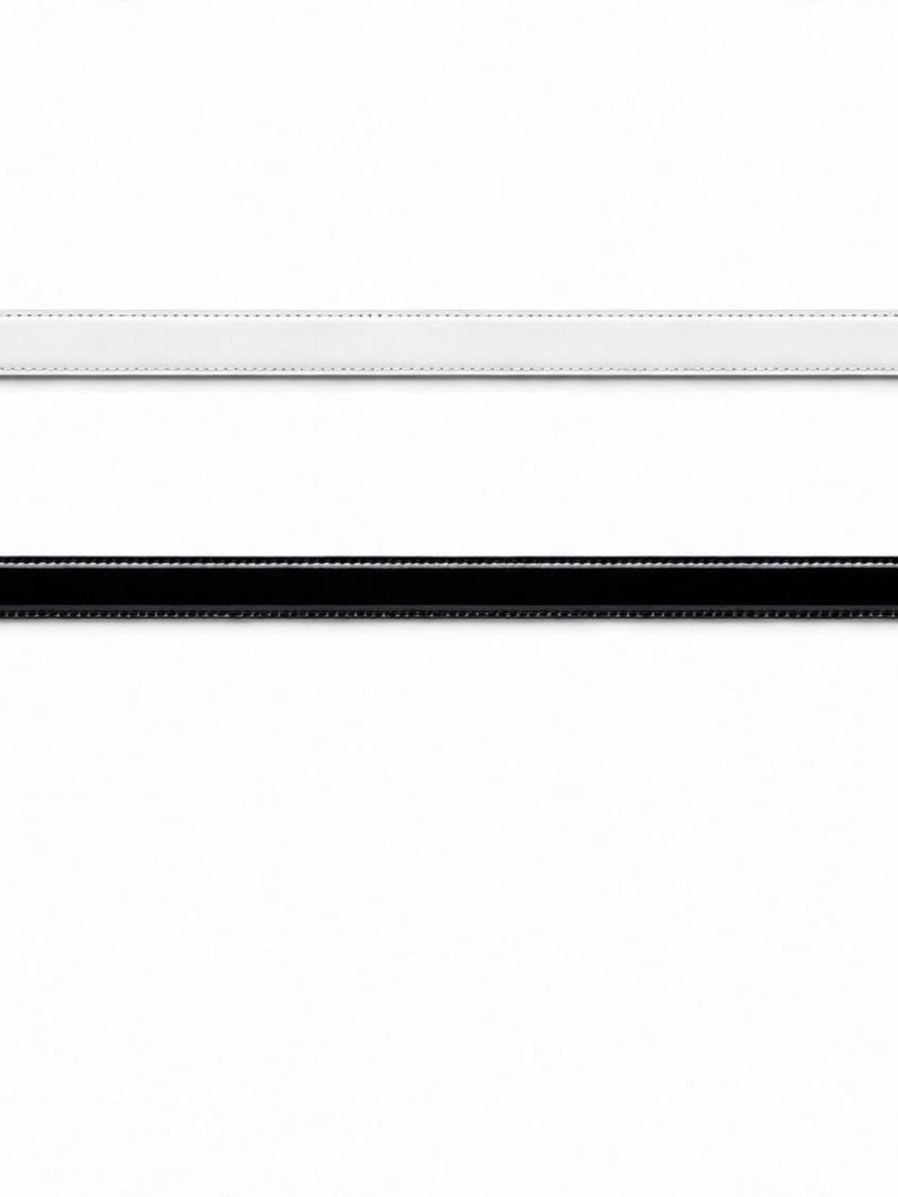 A Set of Women's Slim Belts in Black and White